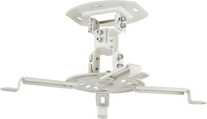 Mount-It! Low Profile Projector Ceiling Mount [30 lbs Capacity] Universal Bracket | 360 Full Motion Rotation with 30 Degree Tilt and Roll | 6 Inches High (White | Short)