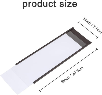 Eeoyu Magnetic Label Holders with Magnets Magnetic Data Card Holders with Clear Plastic Protectors for Metal Shelf, Whiteboard, Set of 50 (3 x 8 Inch)