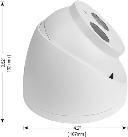 R-Tech 2MP 4-in-1 AHD/CVI/TVI/Analog Outdoor/Indoor Turret Dome Camera with Matrix IR Night Vision – 2.8mm Fixed Lens – White