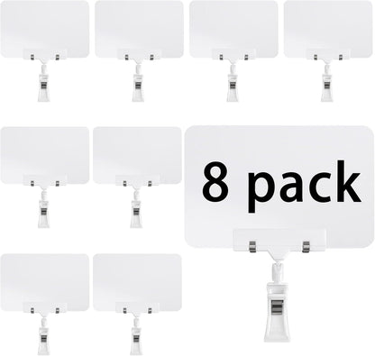 8 Pack Rotating Clip Swivel Sign Holder, Double Head Display Clips with Chalkboard Signs