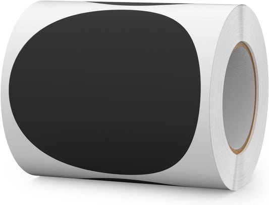 300 PCS Round Stickers 4 Inch Black Vinyl Circle Floor Dots Sticker Removable Self-Adhesive Colored Large Label Roll for Marking Inventory Organizing Classroom Line Up Spots