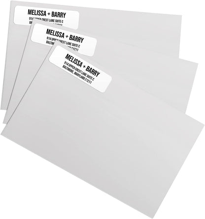 White Bold Rolled Address Labels/Roll of 500 Personalized Address Labels/Designer Return Address Stickers in Elegant Plastic Dispenser