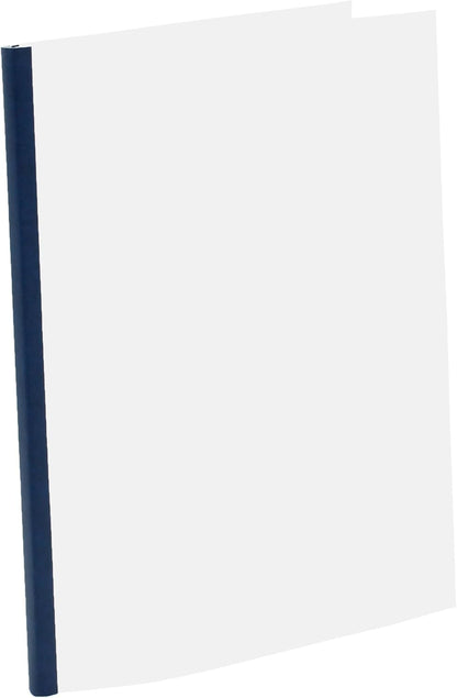 Thermal Binding Clear Covers with Steel Spine –for Thermal Binding Machines – Formerly Unibind – Used in Real Estate, Education and Various Businesses (Navy, 340 Sheets Max - 24/Box)