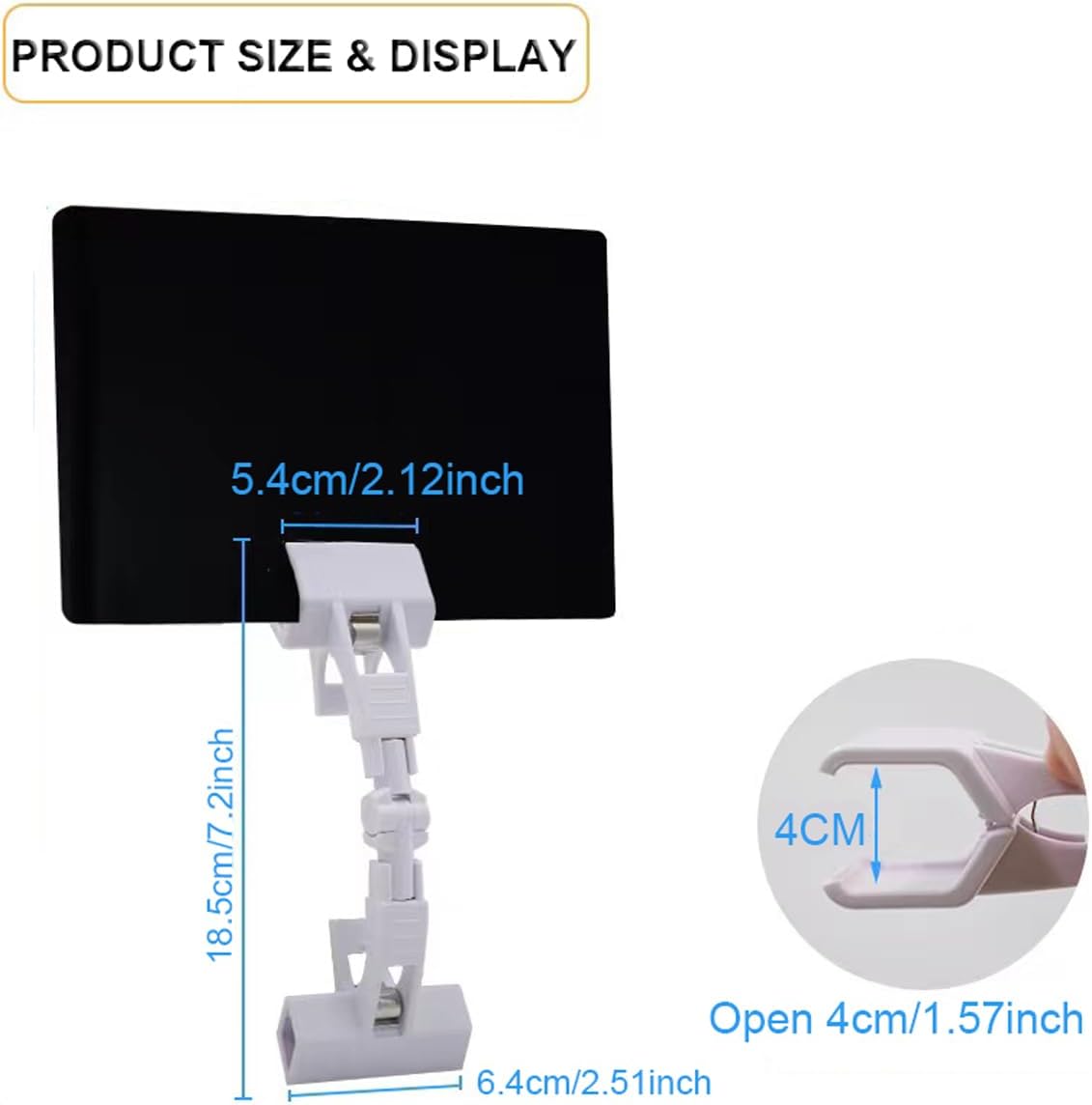 3pcs Sign Clips Clip Holder Sign Holder Clip Paper Holder for Table Top Clip On Sign for Paper Holder Computer Monitor Handy Artist Supplies Holder(White)