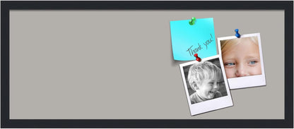 PinPix 30x12 Inch Cork Bulletin Board. This Decorative Framed Pin Board Comes with Dark Stone Design and a Satin Black Frame. Ideal for Home Office Decor or Message Board (PinPix-1808)