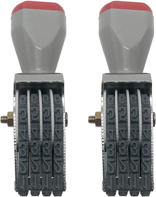 4 Digit Rotating Number Stamps,Adjustable Rubber Changeable Number Stamps Numerical Stamp Multi- Functional Creative Price Tag Stamp Symbol Business Stamp(2pcs)