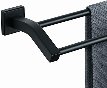 Alise Bath Double Towel Bars Towel Racks for Bathroom,Wall Mount Towel Holder 20-Inch Heavy Duty SUS304 Stainless Steel Towel Hanger Rail,GK9500-B Matte Black
