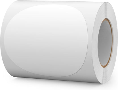 300 PCS Circle Stickers 4 Inch White Vinyl Floor Dots Sticker Removable Self-Adhesive Colored Large Round Label Roll for Marking Inventory Organizing Classroom Line Up Spots