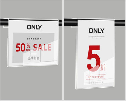 Acrylic Sign Holder Price Tag Displays Sign Holder Ads Display Stand for Retail Store Clothing Price (100*100mm/3.94*3.94inches)