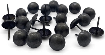Let's Decorate 100PCS D16mm/0.63" Antique Black Upholstery Tacks, Passed Salt Spray Test for Outdoor Use, Garden Metal Thumb Tacks, Home DIY Decorative Nail Heads Nails (100, 16mm Antique Black)