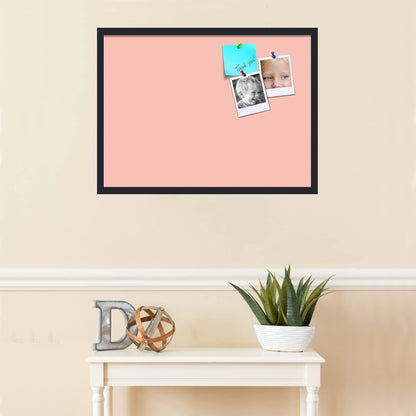 PinPix 30x22 Inch Cork Bulletin Board. This Decorative Framed Pin Board Comes with Pink Pastel Design and a Satin Black Frame. Ideal for Home Office Decor or Message Board (PinPix-1813)