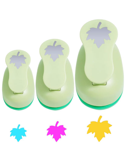 UCEC Craft Paper Punch, Maple Leaf Punch Set 3pcs 3/8" 5/8" 1" Inch Hole Punch for Paper Crafting, Scrapbooking, DIY Projects, Hollywood Decoration