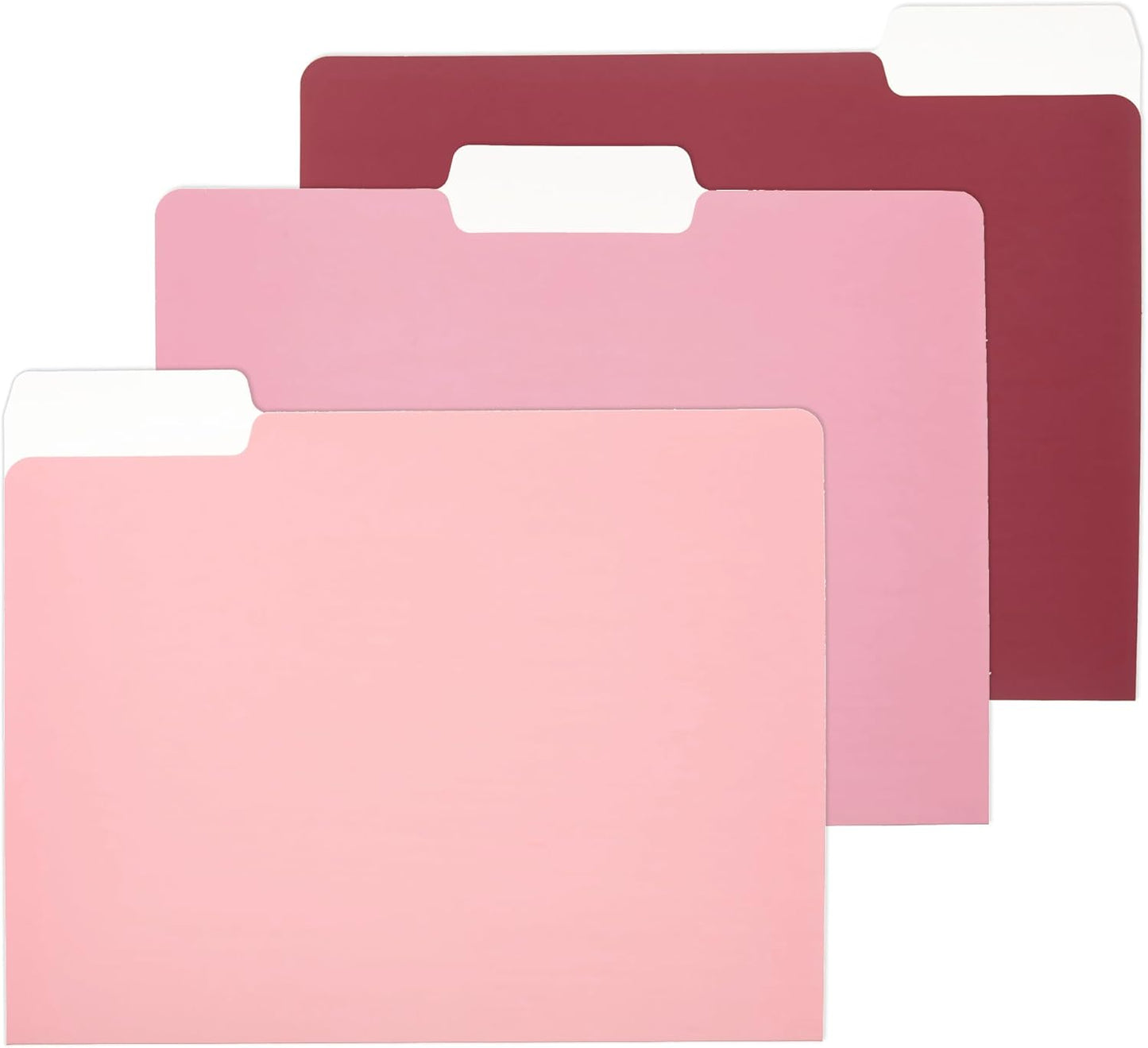 Y YOMA 12 Pack Colored File Folders Letter Size Gradient File Folder with 1/3-Cut Tab Cute Pretty Decorative Heavyweight Filing Folder File Organizers for Office School Home Desktop, Cute Pink