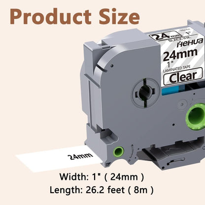 Hehua Tze Tz Tape 24mm 0.94 Laminated Clear Tape Compatible for Brother P-Touch TZe-151 TZe151 TZ-151 TZ151 for Ptouch PT D600 D610 P710bt, 1'' x 26.2ft Black on Clear, 3 Pack