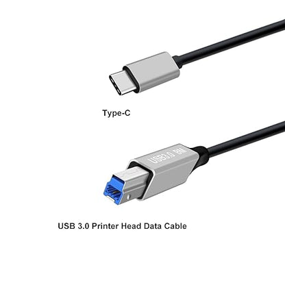 USB 3.0 Printer Cable Super Speed 5Gbps USB 3.0 Type C to B Male Cable for Scanner, External Hard Drives, Multifunction Printers etc (Typ C Silvery, 1 m)