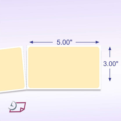 NextDayLabels 500 Rectangle Stickers (3" x 5") - Color Coding Labels Roll - Moving Labels for Boxes, Colored Inventory Stickers for Packing, Organizing, and Storage (Natural)