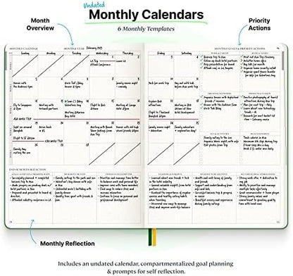 Roterunner 2025 Purpose Planner Notebook B5 7.5'x9.8' Undated Daily Weekly Monthly Productivity Goal Setting Tool for Work Home ADHD Planner Adult Self Care Journal (Purple Hardcover)