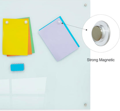 Glass Magnetic White Board - 72 x36 Inches Dry Erase Whiteboard for Wall, Frameless Wrting Board for Display, Large Wall Mounted Glass Board for School, Office and Home