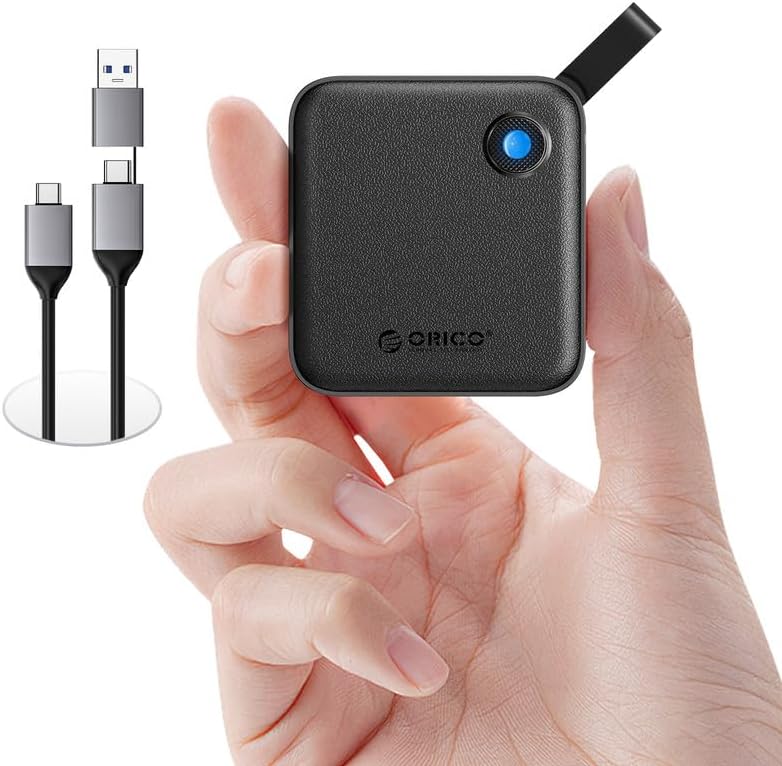 ORICO Portable SSD 4 TB with 2 in 1 USB C Cable, External Solid State Drives, Up to 460MB/s, Status Indicator, Reliable Storage for USB-C Smartphone, Tablet, PC - B5PLUS