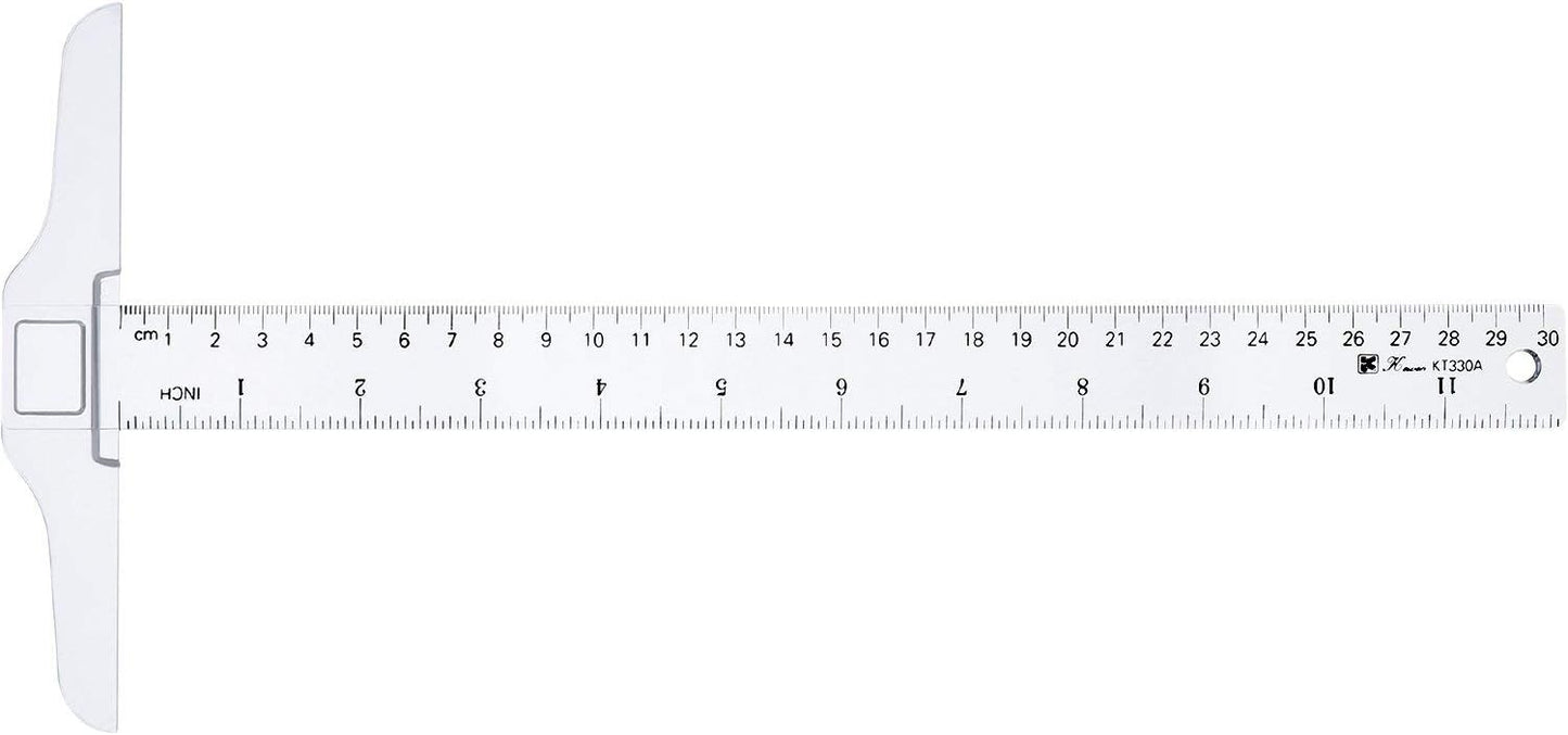 Pangda 12 Inch/ 30 cm Junior T-Square Plastic Transparent T-Ruler for Drafting and General Layout Work (1)