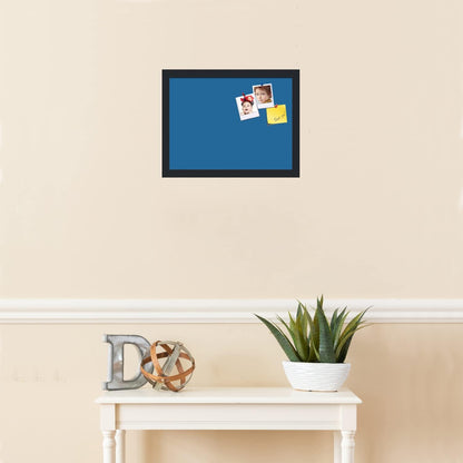 PinPix 16x12 Inch Cork Bulletin Board. This Decorative Framed Pin Board Comes with Navy Pastel Design and a Satin Black Frame. Ideal for Home Office Decor or Message Board (PinPix-1811)