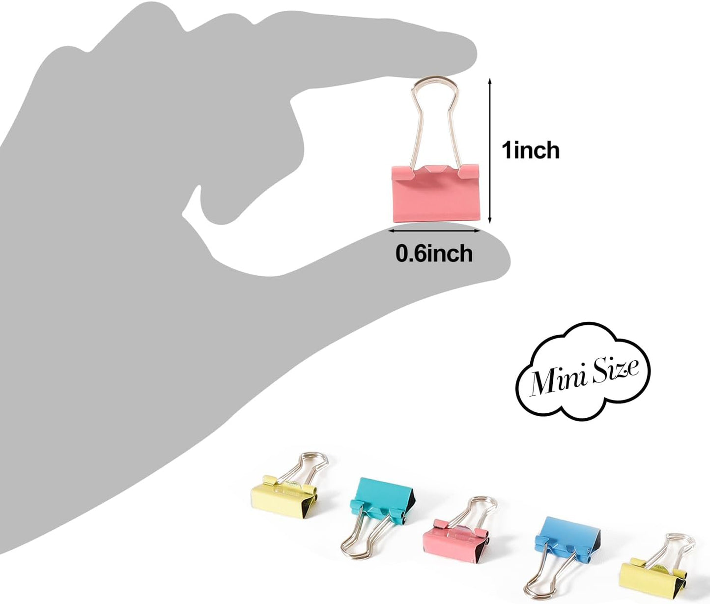 Ufmarine 120 Pcs Mini Binder Clips 15mm, Smal Binder Clips Colored for Office