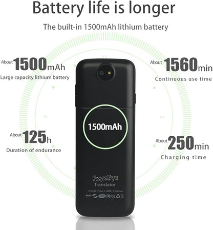 Language Translator Device, Portable Instant Translator Device Supports WiFi/Bluetooth/Offline Two-Way Real-Time Online 137 Languages Smart Language Translator for Travel Business Learning 25 Upgraded