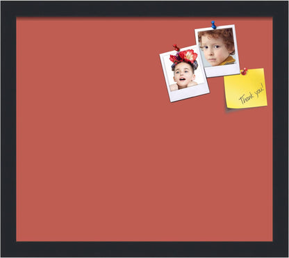 PinPix 16x14 Inch Cork Bulletin Board. This Decorative Framed Pin Board Comes with Crimson Pastel Design and a Satin Black Frame. Ideal for Home Office Decor or Message Board (PinPix-1807)