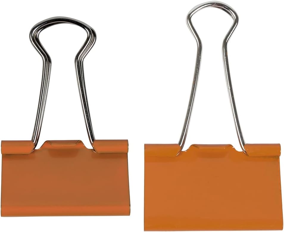 JAM PAPER Colorful Binder Clips Assortment - Medium & Large Size - Orange Binderclips - 27 Clips/Pack