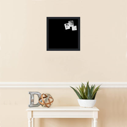 PinPix 14x14 Inch Cork Bulletin Board. This Decorative Framed Pin Board Comes with Solid Black Design and a Satin Black Frame. Ideal for Home Office Decor or Message Board (PinPix-622)