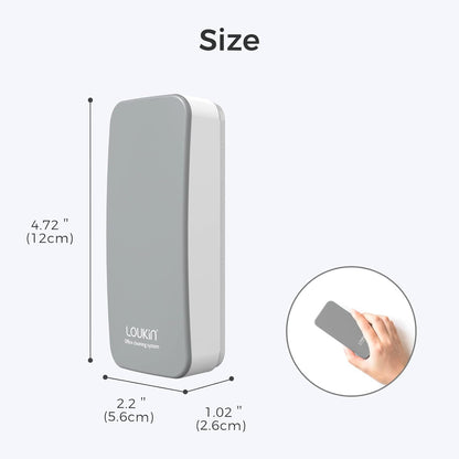 loukin 4 Pack Magnetic Dry Erase Eraser, Whiteboard Eraser, Glass Board Remover, 3.4 fl oz Whiteboard Cleaner * 2 Included, for Classroom, Home and Office Use (Gray)