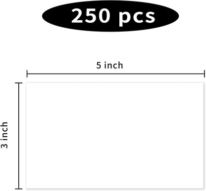 STARLIBOO 3"X5" Rectangle Color Coding Labels, Removable Square Label Inventory Stickers, Permanent Warehouse Moving Box Square Label (250Labels, White)