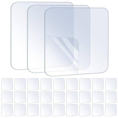 30PCS Premium Double Sided Mounting Squares Clear Tape,Heavy Duty Adhesive Pads for Pictures,Poster Hanging Strips - Strong Sticky Tack,Waterproof Adhesive for Shower,Wall Patch,Sticky Pads