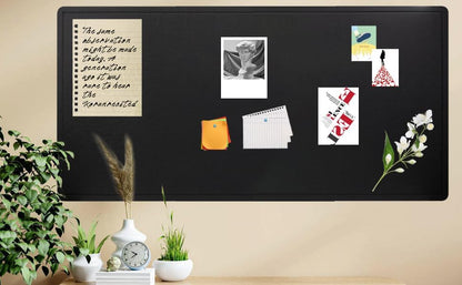 Extra Large Bulletin Board, 96 X 48 inches Cork Board with 30 Pushpin, 8' x 4' Felt Cork Board Notice Pin Board, Self-Adhesive Vision Board Mood Board Foldable Photo Board for Wall - Black