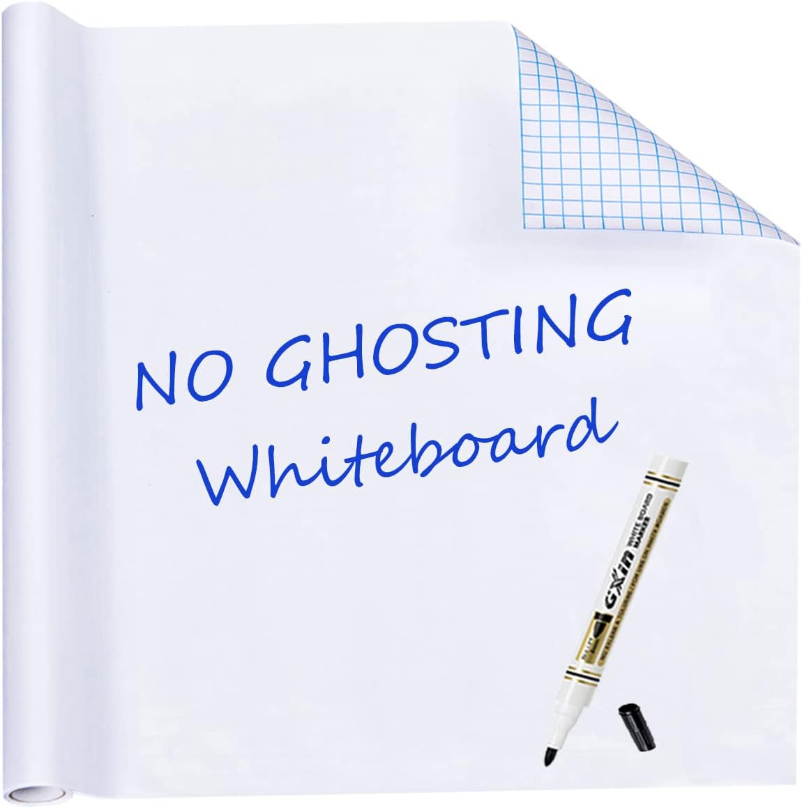HAMIGAR Whiteboard Sticker for Wall 18" x 79" Dry Erase Board Wallpaper Peel and Stick, White Board Stick on Wall, Contact Paper Adhesive Poster Board Whiteboard with 1 Marker