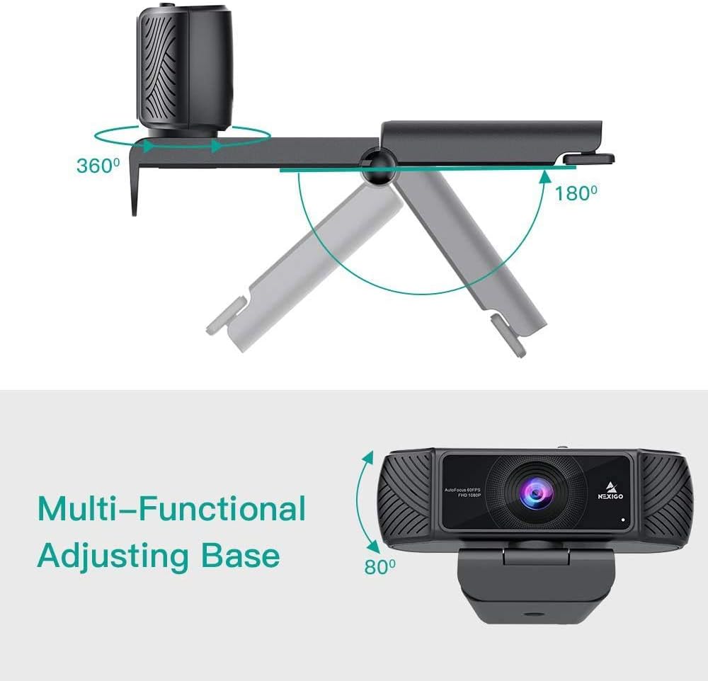 NexiGo N680 1080P Business Webcam with Microphone, Software and Privacy Cover, AutoFocus, Streaming USB Web Camera, for Online Class, Zoom Meeting Skype Facetime Teams, PC Mac Laptop Desktop