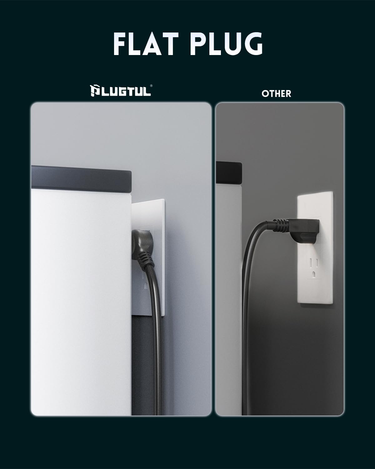 Surge Protector Power Strip 15FT, PLUGTUL Surge Protector with 10 Outlets - Spacious Design for Large Plugs, Flat Plug, 20W USB C Charging for Home, Office, ETL Listed, 2040J