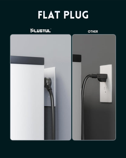 Surge Protector Power Strip 15FT, PLUGTUL Surge Protector with 10 Outlets - Spacious Design for Large Plugs, Flat Plug, 20W USB C Charging for Home, Office, ETL Listed, 2040J