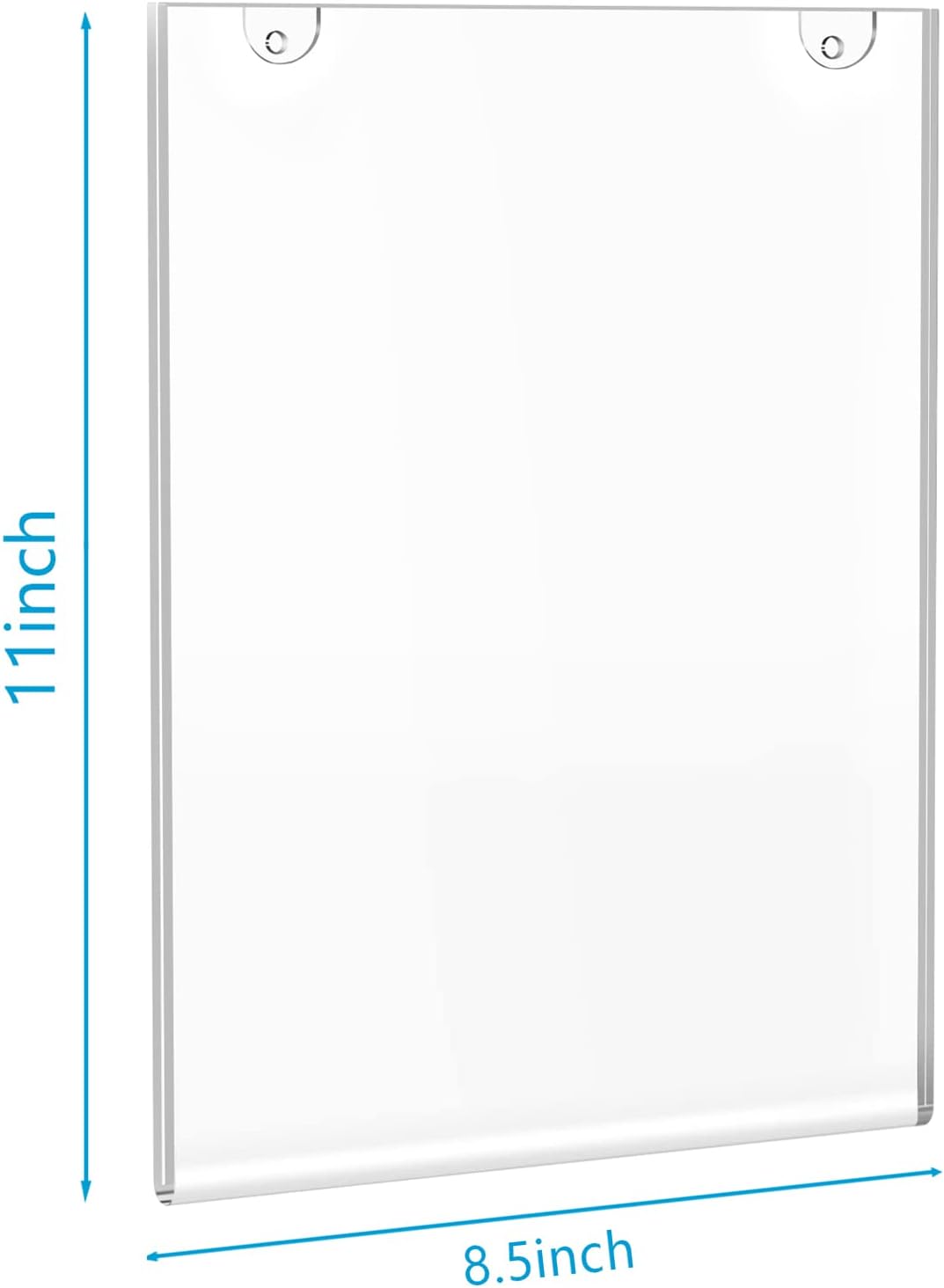 PecMuikee Acrylic Sign Holder 8.5x11, Wall Mount Acrylic Sign Holder and Plastic Paper Display Ad Frame bonus with 3M Tape and Mounting Screws for Restaurants, Office, Market, Library, Door, 30 Pcs