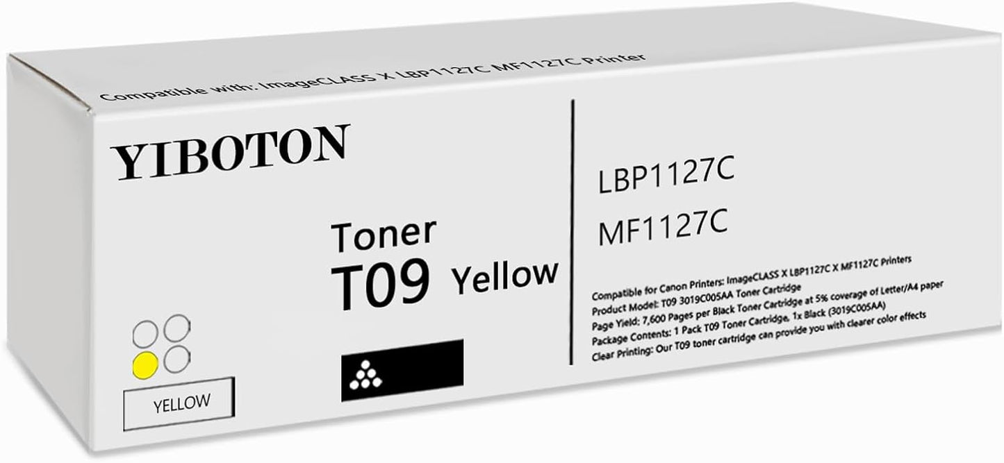 T09 Yellow Toner Cartridges with Chip 3017C005AA Replacement for T09 Toner Suitable for ImageCLAss X LBP1127C MF1127C Printer