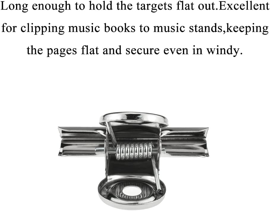 HAHIYO 2inch Silver Bulldog Clips Metal File Hinge Binder Clips Clamps Save Space Strong Spring Jaws Rock Solid Grip Book Lay Flat Deburred Edge for Hang Photos Wall Grid Dog Food 13PCS