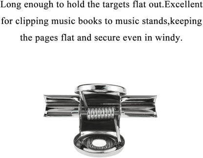 HAHIYO 2inch Silver Bulldog Clips Metal File Hinge Binder Clips Clamps Save Space Strong Spring Jaws Rock Solid Grip Book Lay Flat Deburred Edge for Hang Photos Wall Grid Dog Food 13PCS