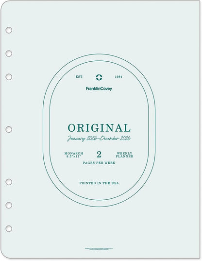 FranklinCovey - Original Weekly Ring-Bound Planner (Monarch, Jan 2026 - Dec 2026)