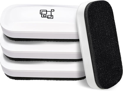 maxtek Magnetic Dry Erase Eraser, Glass Board Erasers, 4 Pack, Whiteboard Eraser for Dry Erase Board, Glass Board, Calendar Board, Office and School Supplies (Pure White)