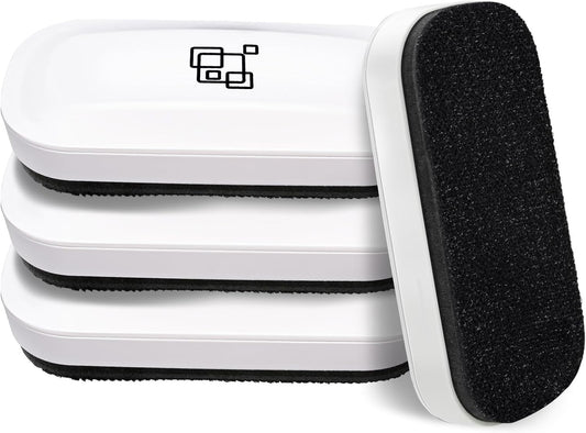 maxtek Magnetic Dry Erase Eraser, Glass Board Erasers, 4 Pack, Whiteboard Eraser for Dry Erase Board, Glass Board, Calendar Board, Office and School Supplies (Pure White)