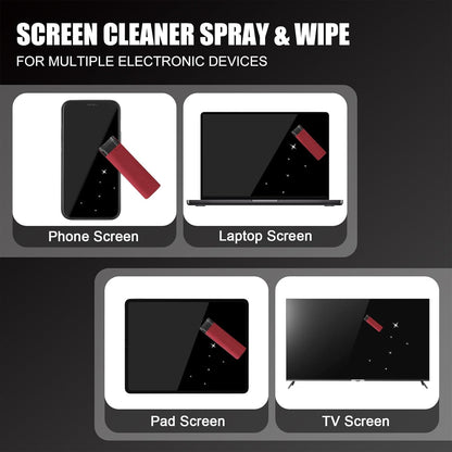 walrfid 2 Pack Car Screen Cleaner, Computer Screen Cleaner Spray and Wipe, Laptop Cleaning Mist Kit for Electronic iPad, iPhone, Phone, MacBook, TV, Car Monitor Display, with Graffiti Case, Black Red