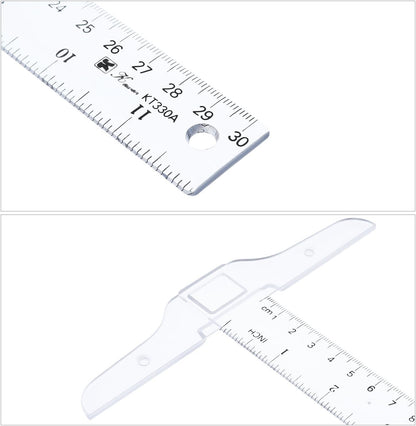 Pangda 12 Inch/ 30 cm Junior T-Square Plastic Transparent T-Ruler for Drafting and General Layout Work (2)
