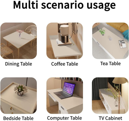 Large Desk Mat - 24x36 Inch Waterproof Anti Overflow Can Cover Up Defects Protect The Surface of Furniture from Scratches Can Be Used for Office Coffee Table Dorm(Off White+Light Gray 24x36)