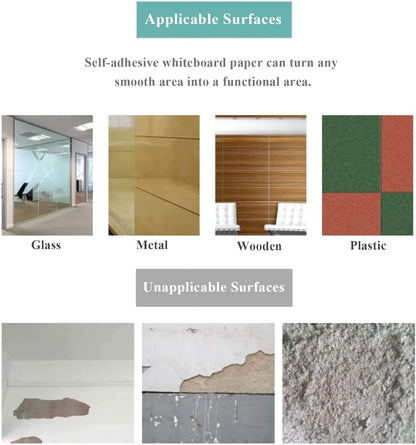 Magnetic Dry Erase Whiteboard Sticker, 47" x 60" Stick on Whiteboard for Wall, Dry Erase Board Peel and Stick for Kids, Office, Home, with Marker, Eraser and Magnets (Adhesive Backing)