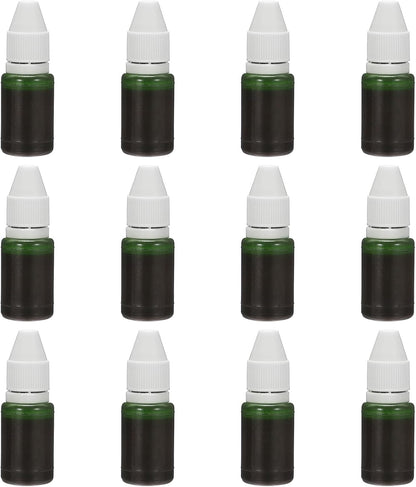 PATIKIL 0.33oz Refill Ink for Stamps and Ink Pads, 12Pcs 10ml Stamp Pad Ink Refill for Office Stamp Self Inking Stamp Date Stamp Scrapbooking, Grass Green